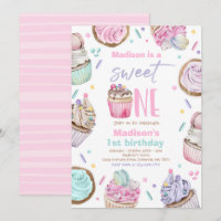 Festa doce de um primeiro aniversario de Cupcake,
