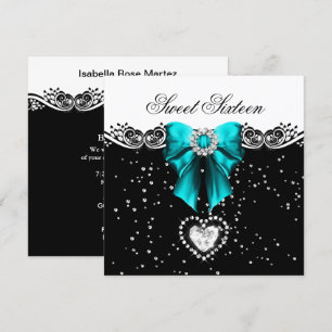 Convites Festa Doce Dezesseis Azul Turquesa Sweet 16