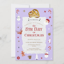 Convites Festa dos Ouros dos Anéis dos Cinco 5 de Natal