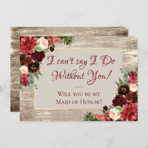 Convites Festa Dourada Bridal de Boho Burgundy Russo de Nat