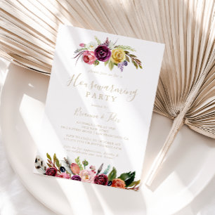 Convites Festa Dourada de Aquecimento Doméstico Tropical F