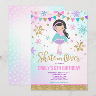 Convites Festa Dourada de Ice de Patinação no Gelo