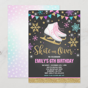 Convites Festa Dourada de Ice de Patinação no Gelo