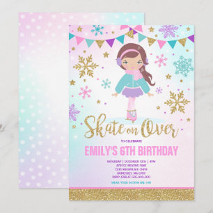 Convites Festa Dourada de Ice de Patinação no Gelo