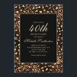 Convites Festa Dourada do Leopardo Negro de Bronze<br><div class="desc">Convite de festas de bronze elegante e na moda,  ouro,  e impressão de leopardo/guepardo preto para as mulheres. O texto é personalizável,  então faça dele seu. Entre em contato conosco para obter ajuda com a personalização ou para solicitar produtos correspondentes.</div>