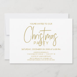 Convites Festa Dourada e Branca de Natal Moderna