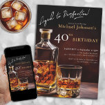 Convites Festa Dourada Elegante de aniversário de 40 anos P<br><div class="desc">Convite de festas Dourado Elegante preto Whiskey. Levantem um brinde à elegância com nosso design de convite de aniversário milestone, uma combinação perfeita de sofisticação e celebração. Os sotaques negros e dourados estabelecem o palco para um caso clássico, lembrando o uísque envelhecido em suas matizes ricas. Este convite exude um...</div>