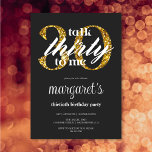 Convites Festa Dourada Glitter Negra Chic Girly<br><div class="desc">Celebre um aniversário de um marco em estilo com o nosso Design do Festa Glitter Dourado Glitter Girly Black! Espumantes com brilho e sequências,  este elegante design apresenta guião quic e tipografia de tendência. Perfeito para a comemoração do trigésimo aniversário de alguém que tem 30 anos!</div>