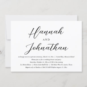 Convites Festa e Jantar de Casamento Intimo