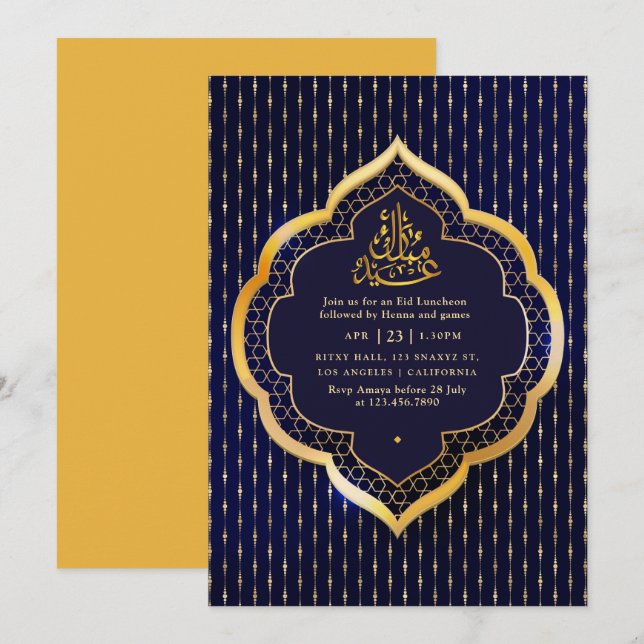 Convites Festa Eid Mubarak (Frente/Verso)