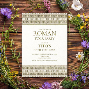 Convites Festa elegante com toga romana com elementos de pe
