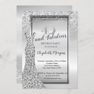 Convites Festa Elegante de aniversário de 40 anos de Vestid