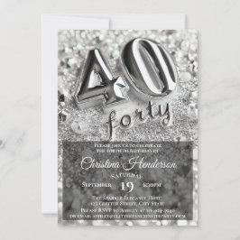 Convites Festa Elegante de aniversário de 40 anos do Espelh