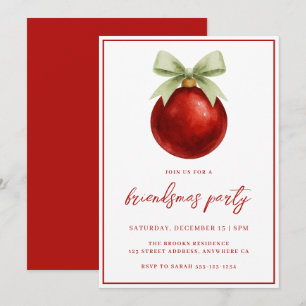 Convites Festa Elegante de Friendsmas com Bolha de Aquarela