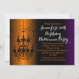 Convites Festa Elegante de Halloween de Birthday Chandelier