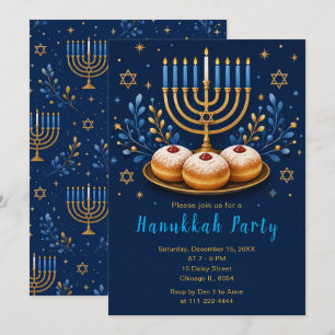 Convites Festa Elegante de Hanukkah