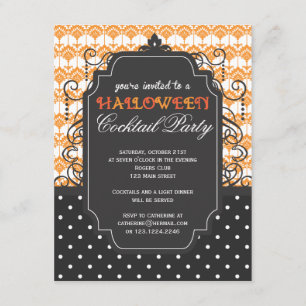 Convites Festa Elegante de Malask Halloween Cocktail