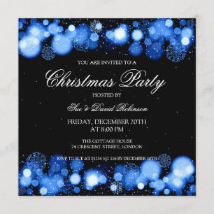 Convites Festa Elegante de Natal Azul Maravilha Azul