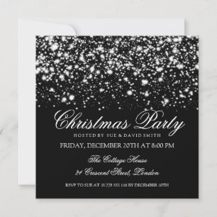 Convites Festa Elegante de Natal, Silver Midnight Glam