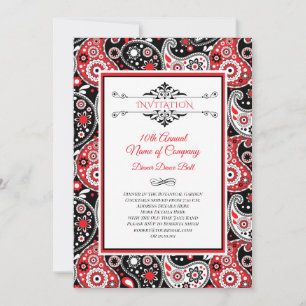 Convites Festa Elegante de Paisley Country Western Style