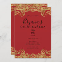 Festa Elegante de Quinceañera de Lace Vermelho e D