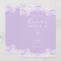 Festa Elegante de Sweet 16 de Renda Lilás e Branca