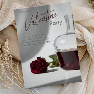 Convites Festa Elegante de Vinho e Rosas para o Dia dos Nam