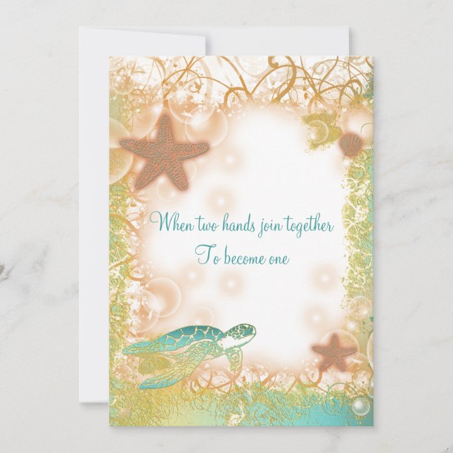 Convites Festa elegante do tema do casamento em praia (Frente)