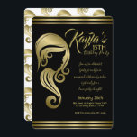 Convites Festa Elegante Dourada de Cabelo e Salão de Maquia<br><div class="desc">Personalizar para qualquer evento</div>