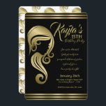 Convites Festa Elegante Dourada de Cabelo e Salão de Maquia<br><div class="desc">Personalizar para qualquer evento</div>