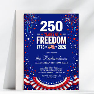 Convites Festa em Família dos 250 Anos de Liberdade dos EUA