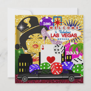 Convites Festa em Vegas - Casino / Poker - SRF