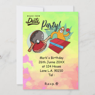 Convites Festa engraçada da Mesa Ping Pong - Tênis de pregu