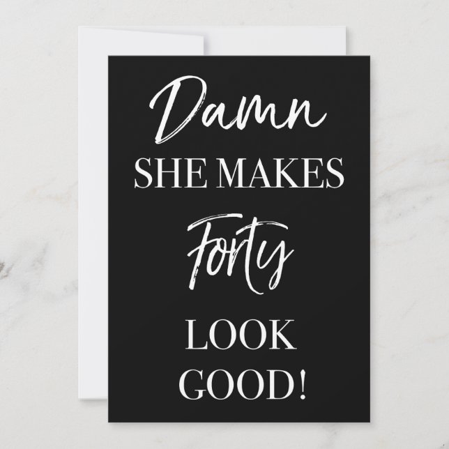 Convites Festa Engraçada de aniversário de 40 anos (Frente)