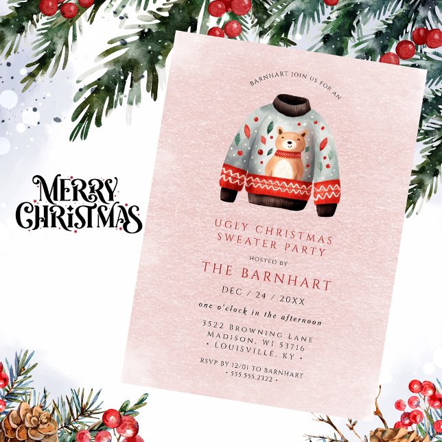 Convites Festa Engraçada de Natal Feia (Criador carregado)