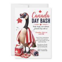 Festa engraçada do Ganso do Canadá no Dia do Canad