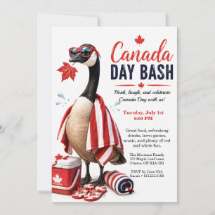Convites Festa engraçada do Ganso do Canadá no Dia do Canad