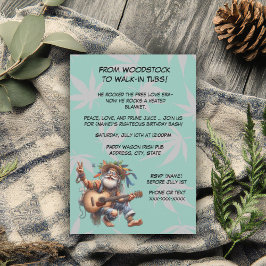 Convites Festa Engraçado de Hippie Birthday-Groovy