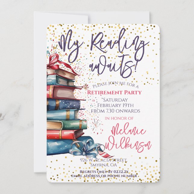 Convites Festa Engraçado de Leitura de Aposentaduras (Frente)