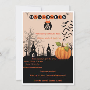 Convites Festa Espetacular de Halloween