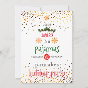 Convites Festa Familiar de Pijamas e Panquecas Feriados de 