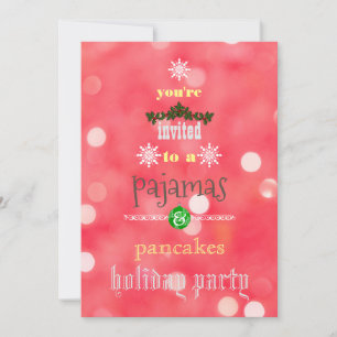 Convites Festa Familiar de Pijamas e Panquecas Feriados de 