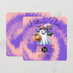 Convites Festa Fantasma de Halloween Gravata Tinta Desenhad