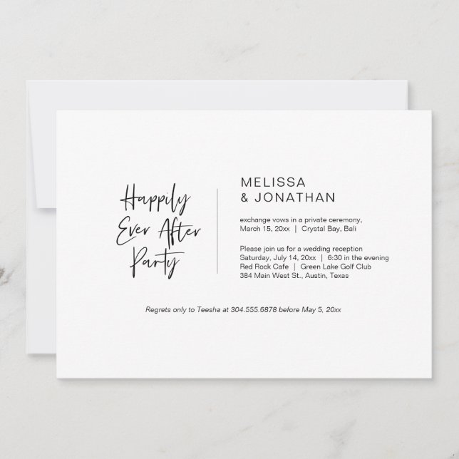 Convites Festa Feliz para Sempre, Preto, Casamento às Press (Frente)