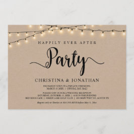 Convites Festa Felizes para Sempre, Elopement Luzes de Cord