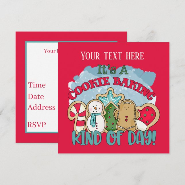 Convites festa festiva de panificação de biscoitos de Natal (Frente/Verso)