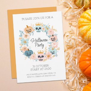 Convites Festa Floral Chic de Pumpkin Pastel Halloween
