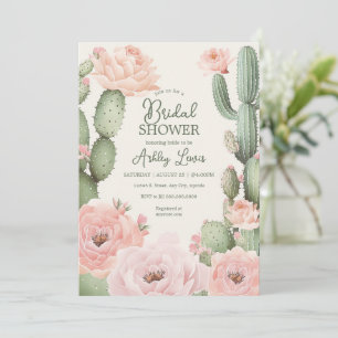 Convites Festa Floral de Cactus Boho Nupcial