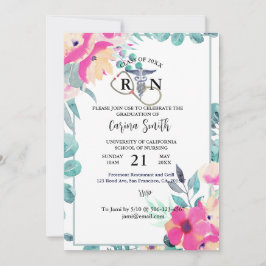 Convites Festa Floral de Graduação Escolar de Enfermagem