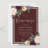 Festa Floral de Quinceanera Vermelha e Blush